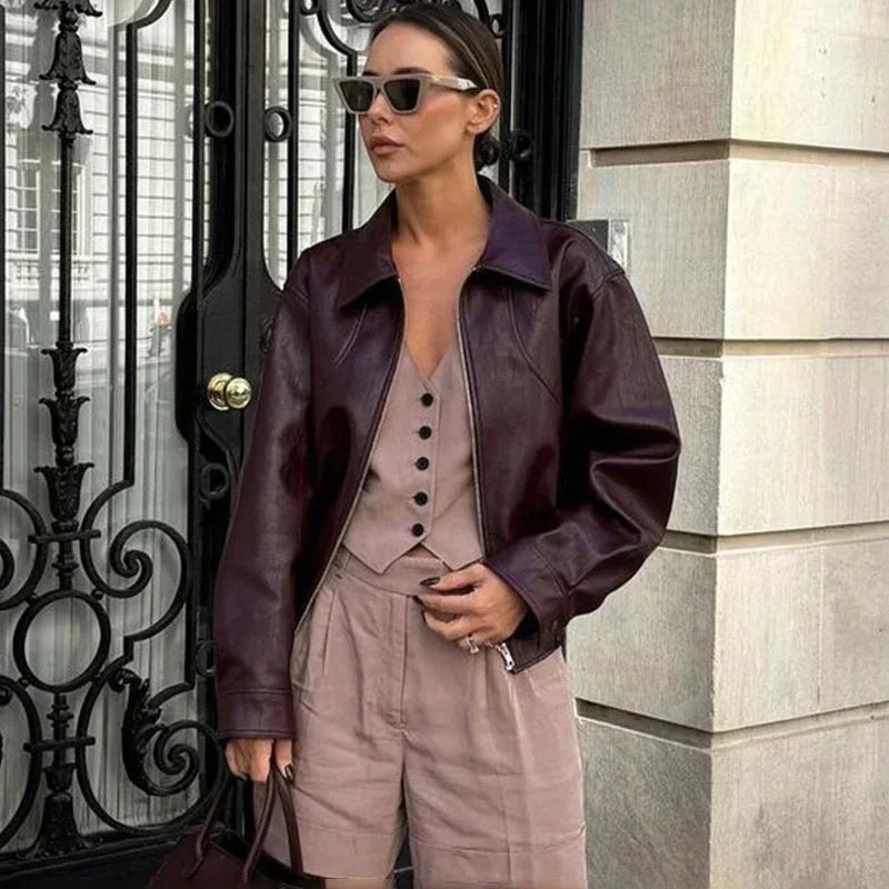 Nora | Faux Leather Jacket