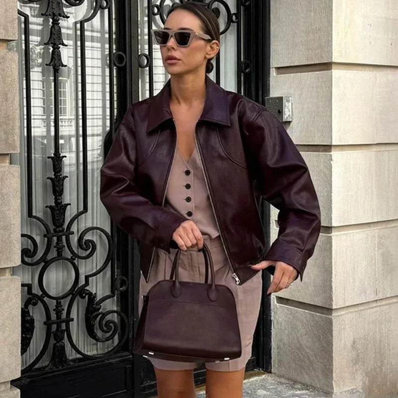 Nora | Faux Leather Jacket